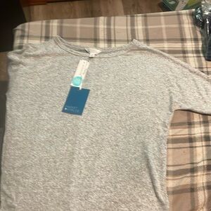 Market and spruce light gray Corinna brushed dolman knit top size small nwt